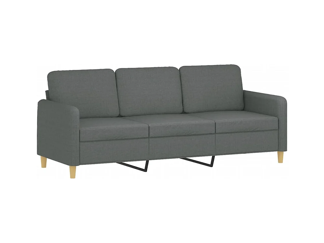 Canapé à 3 places avec repose-pieds Gris foncé 180 cm Tissu REO22185