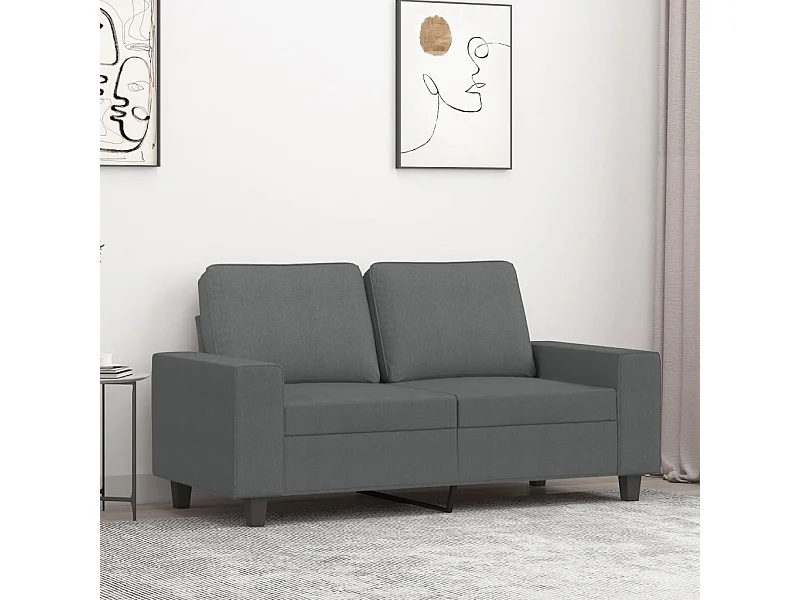 Canapé à 2 places Gris foncé 120 cm Tissu REO78978