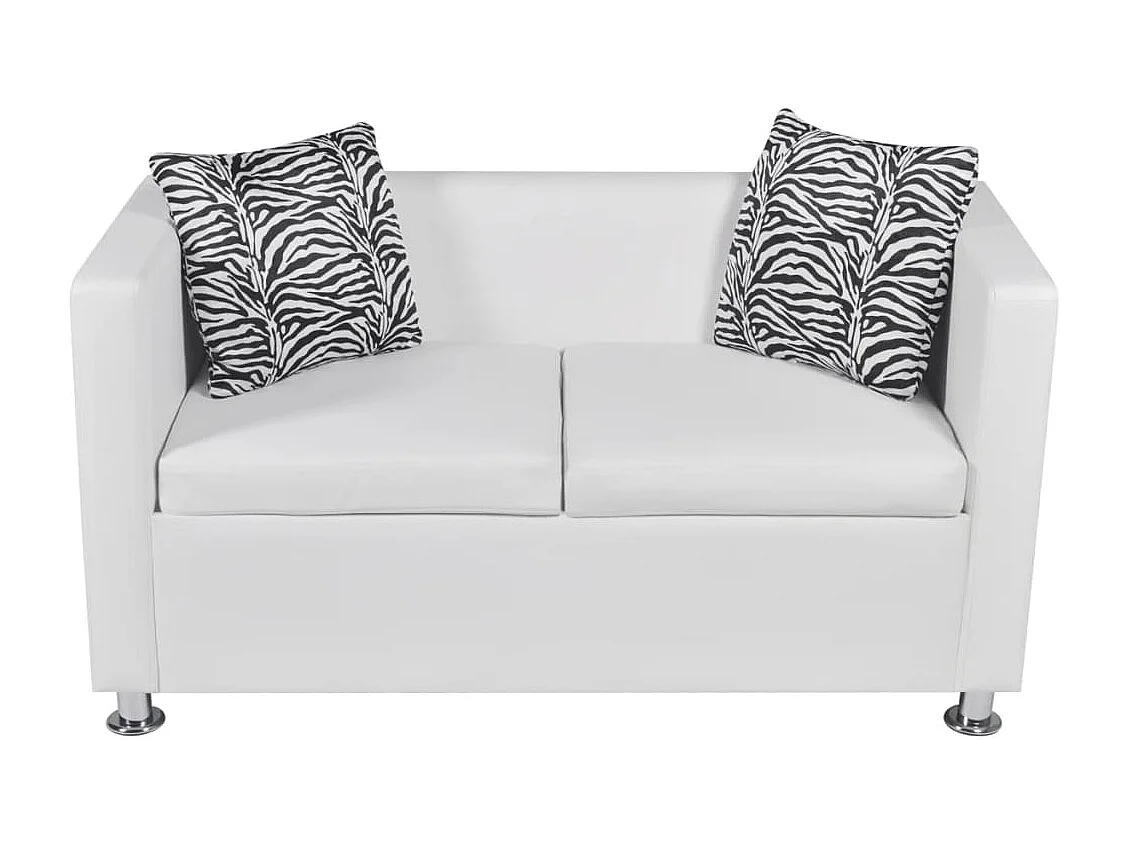 Canapé à 2 places Similicuir Blanc REO88818