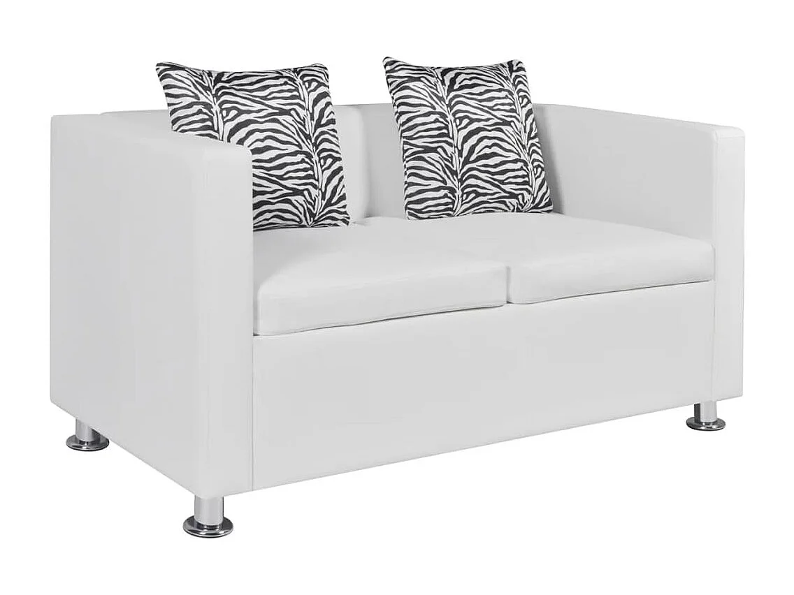 Canapé à 2 places Similicuir Blanc REO88818