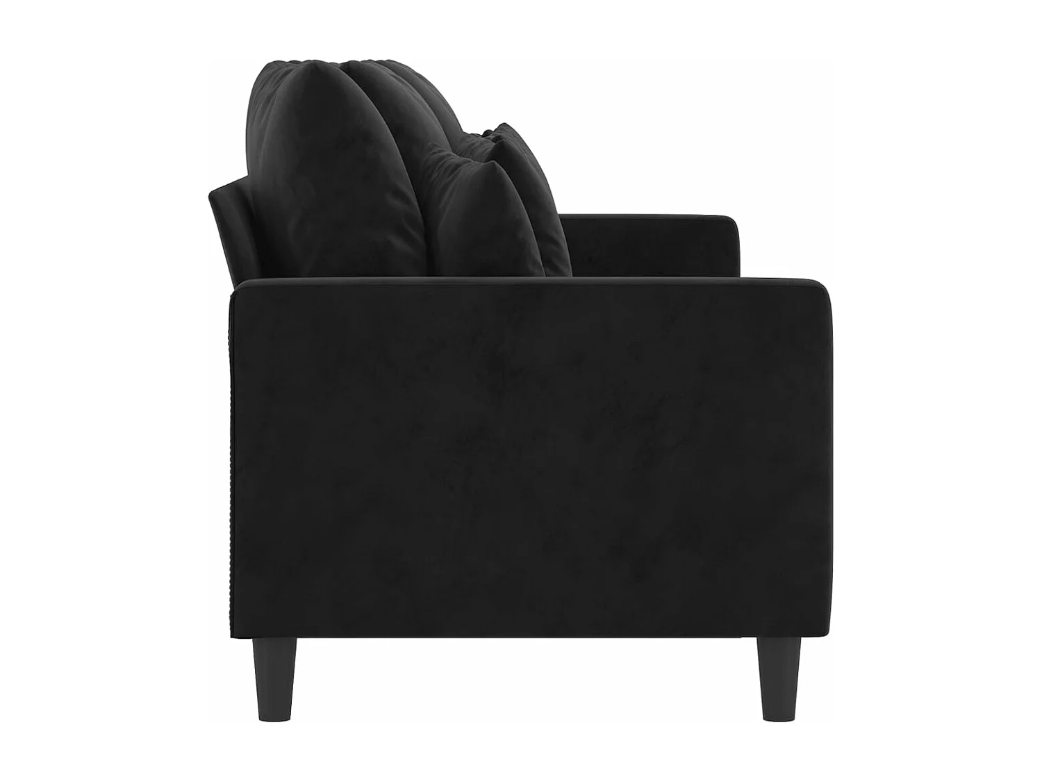 Canapé à 3 places Noir 180 cm Velours REO98279