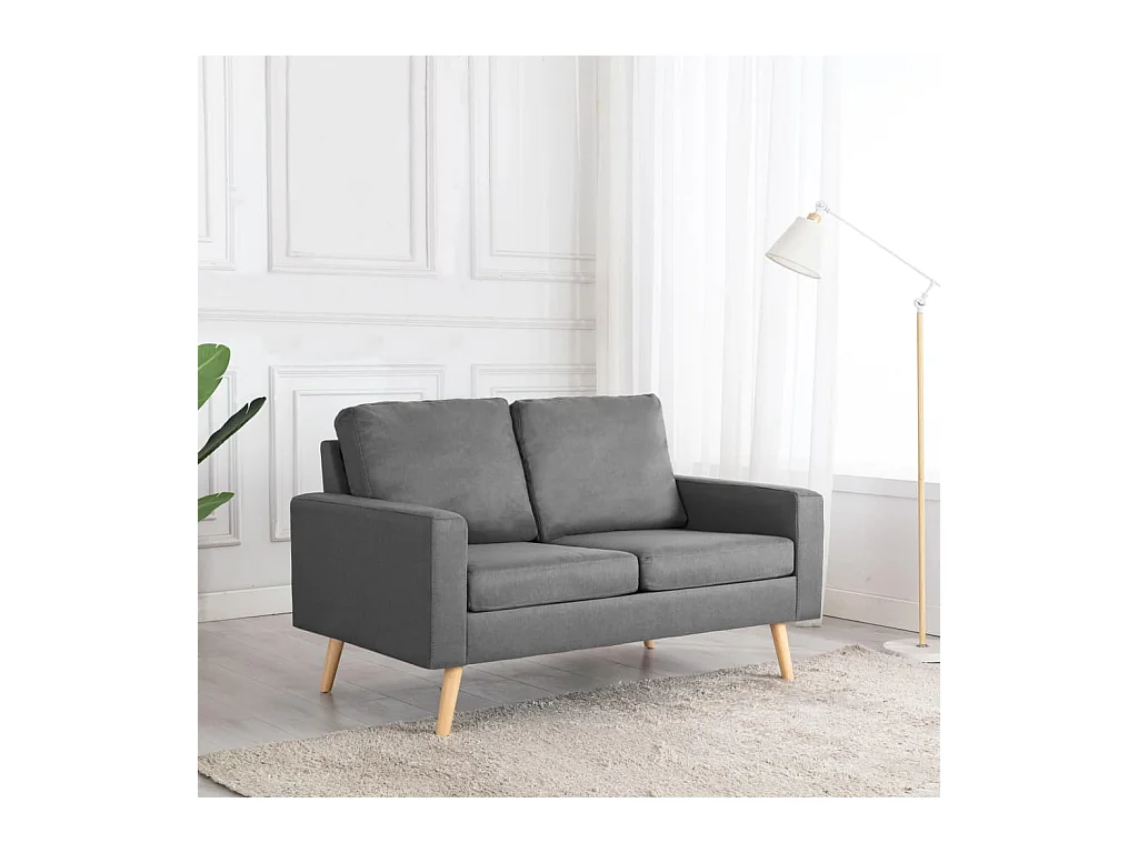 Canapé à 2 places Gris clair Tissu REO67413