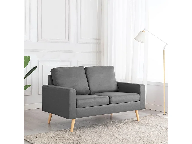 Canapé à 2 places Gris clair Tissu REO67413