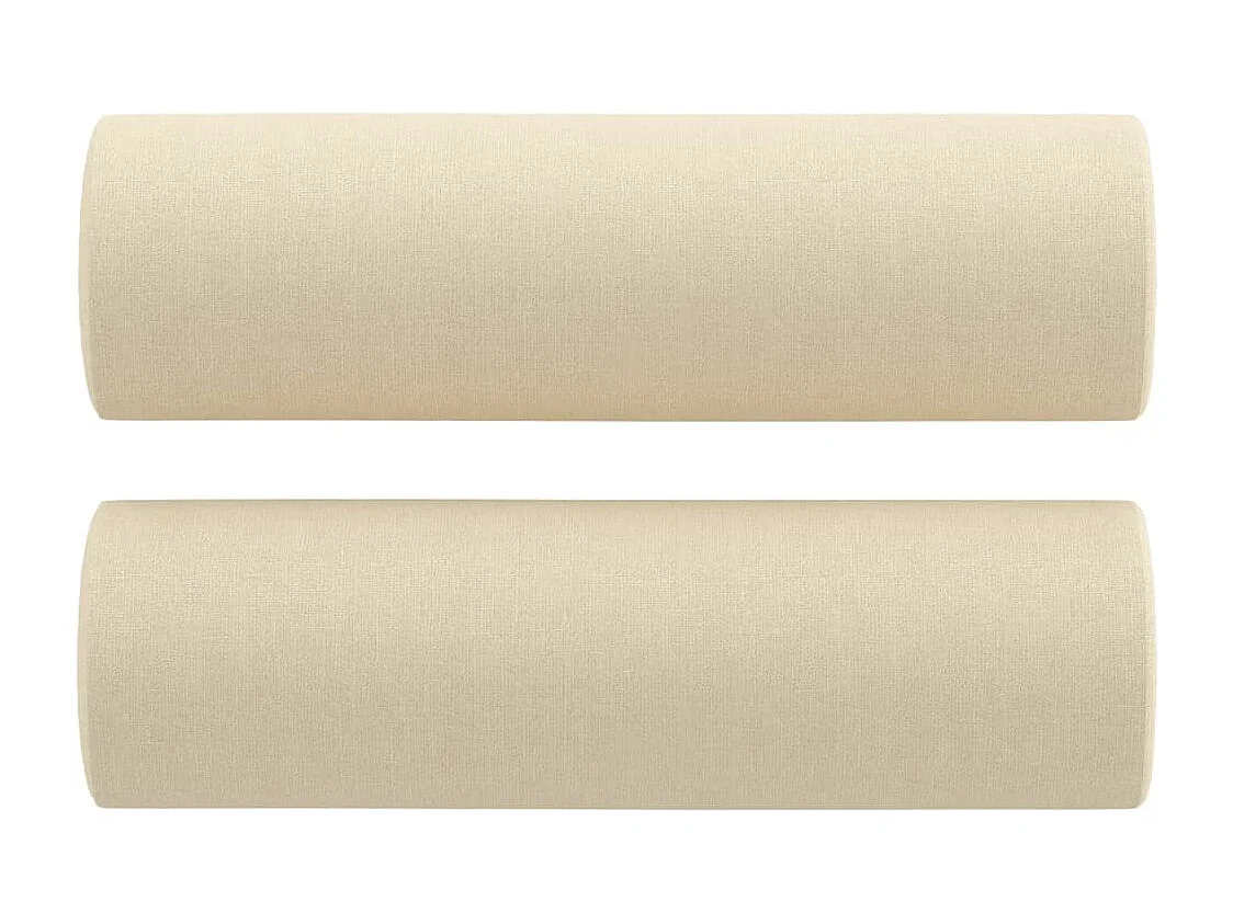 Canapé 3 places avec oreillers décoratifs crème 180 cm tissu REO52858