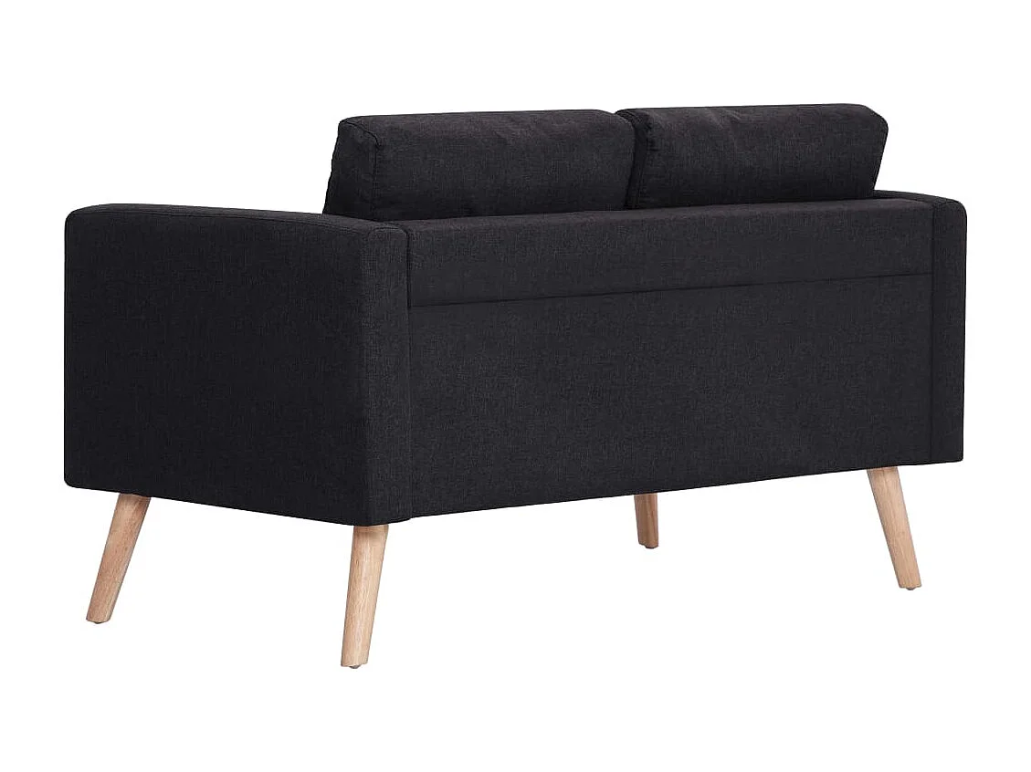 Canapé à 2 places Tissu Noir REO63158