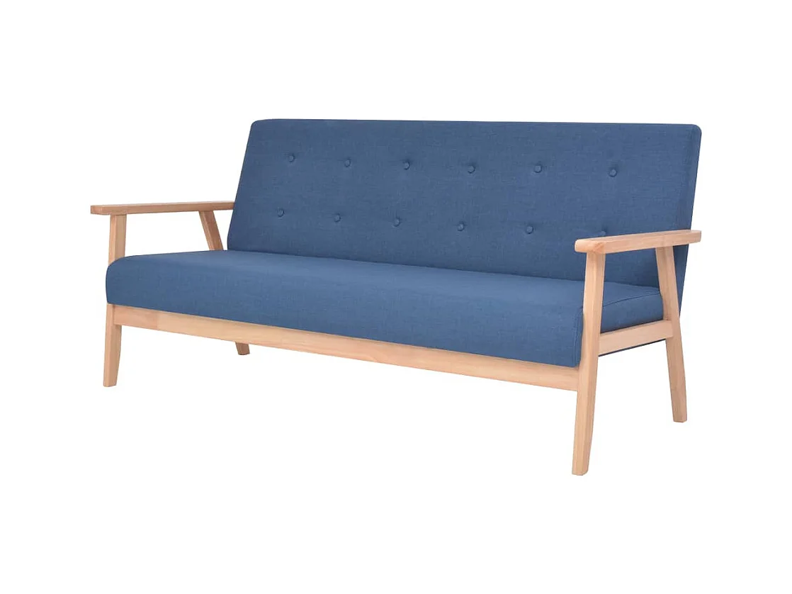 Canapé à 3 places Tissu Bleu REO52242