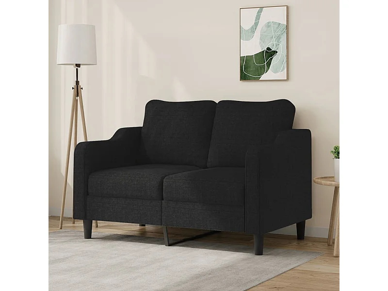 Sofá de 2 lugares tecido 120 cm preto PT967383