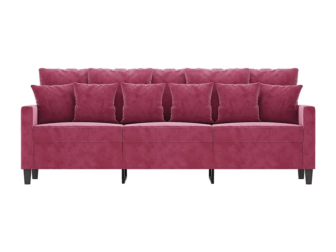Canapé à 3 places Rouge bordeaux 180 cm Velours REO37276