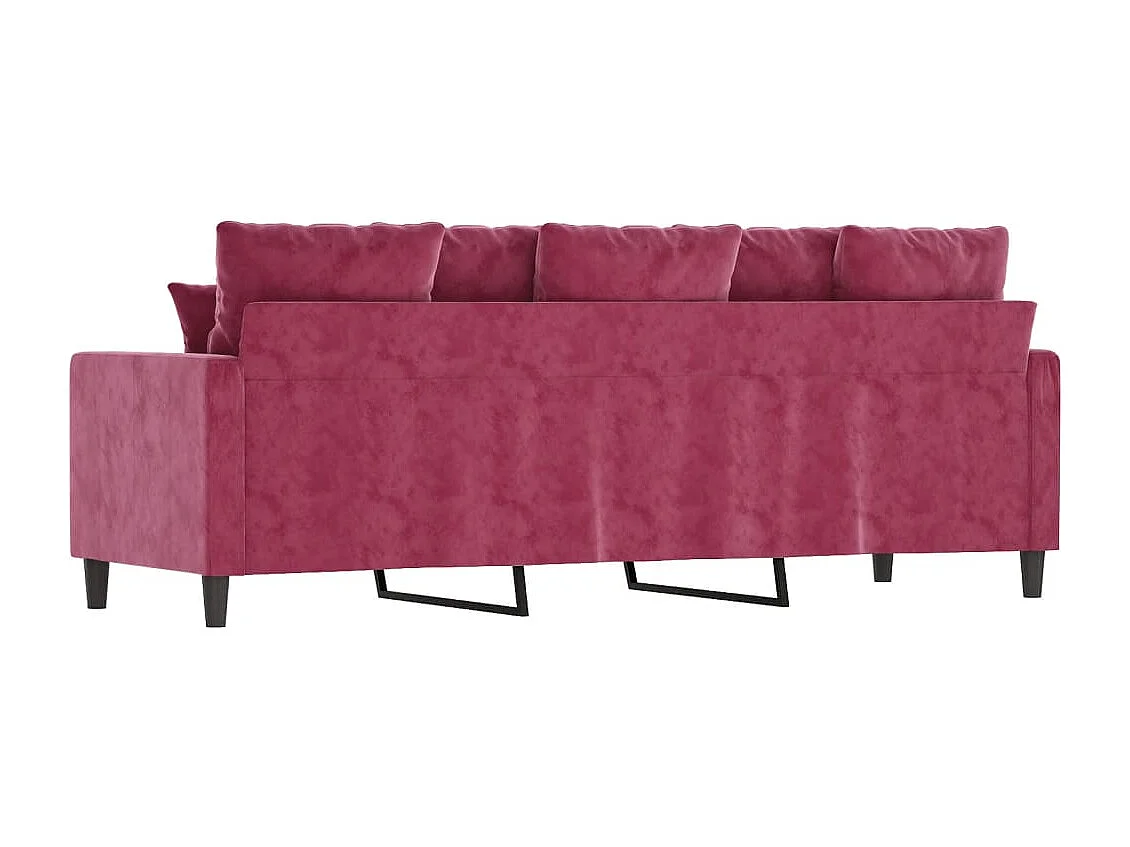 Canapé à 3 places Rouge bordeaux 180 cm Velours REO37276