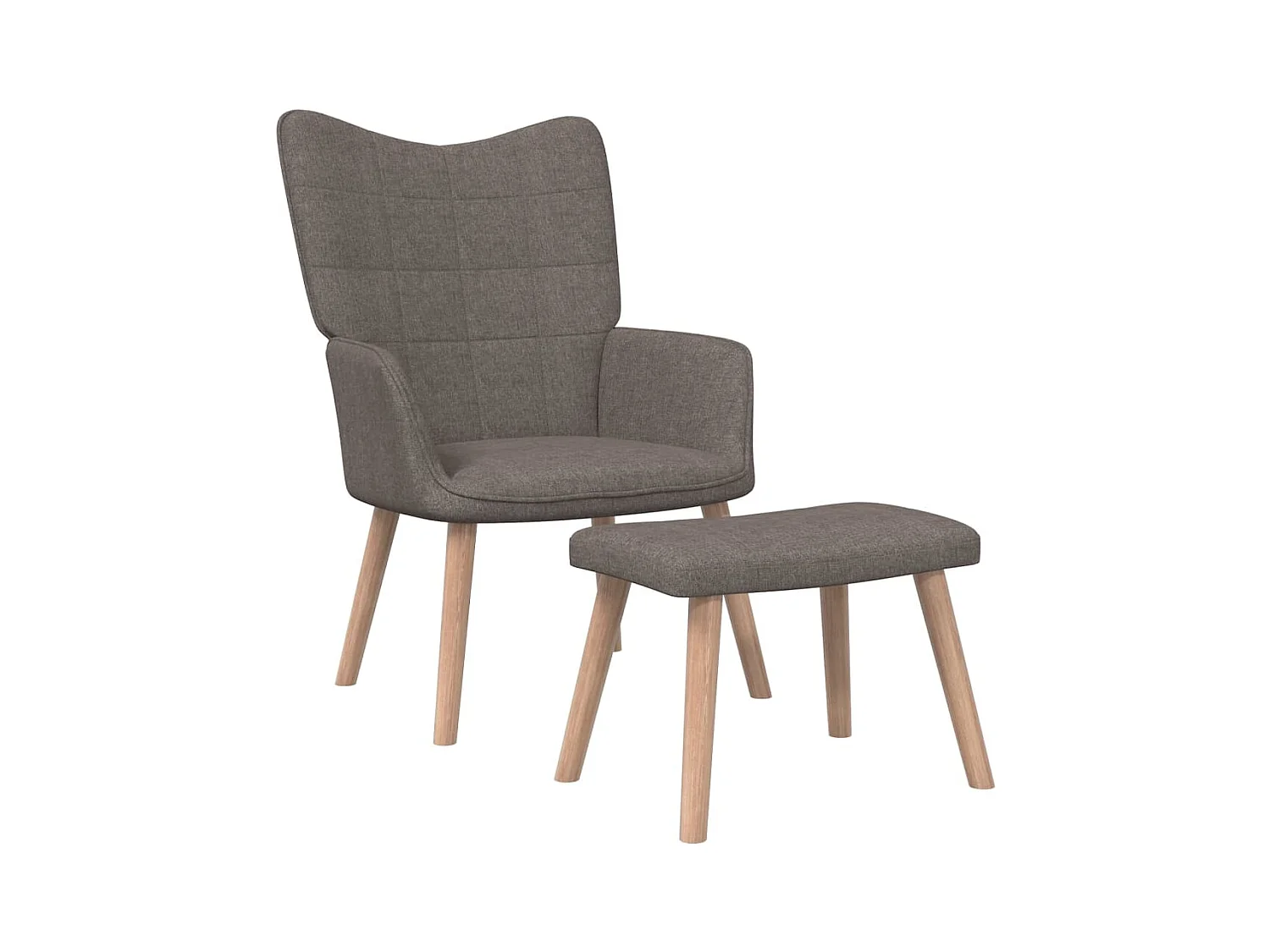 Fauteuil de relaxation avec tabouret Taupe Tissu BE84641