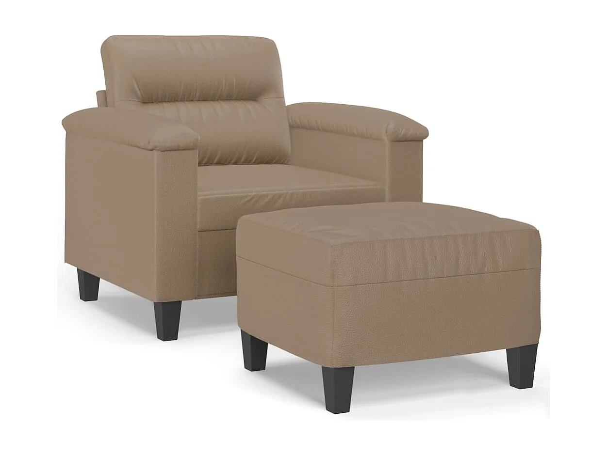 Fauteuil avec repose-pied Cappuccino 60 cm Similicuir REO90471