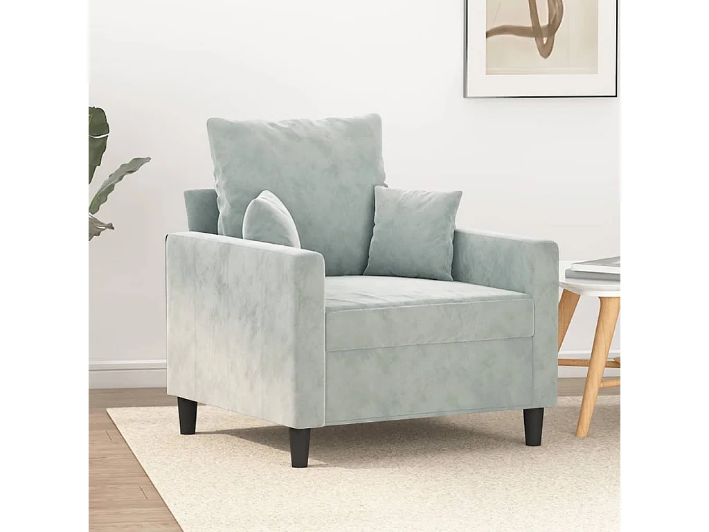 Fauteuil Gris clair 60 cm Velours REO39297