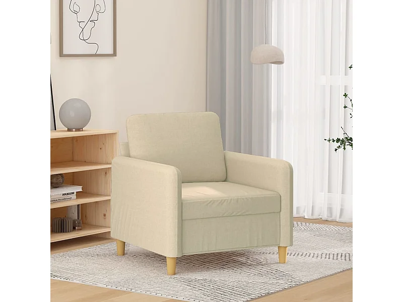 Sillón de tela color crema 60 cm PWFG83017