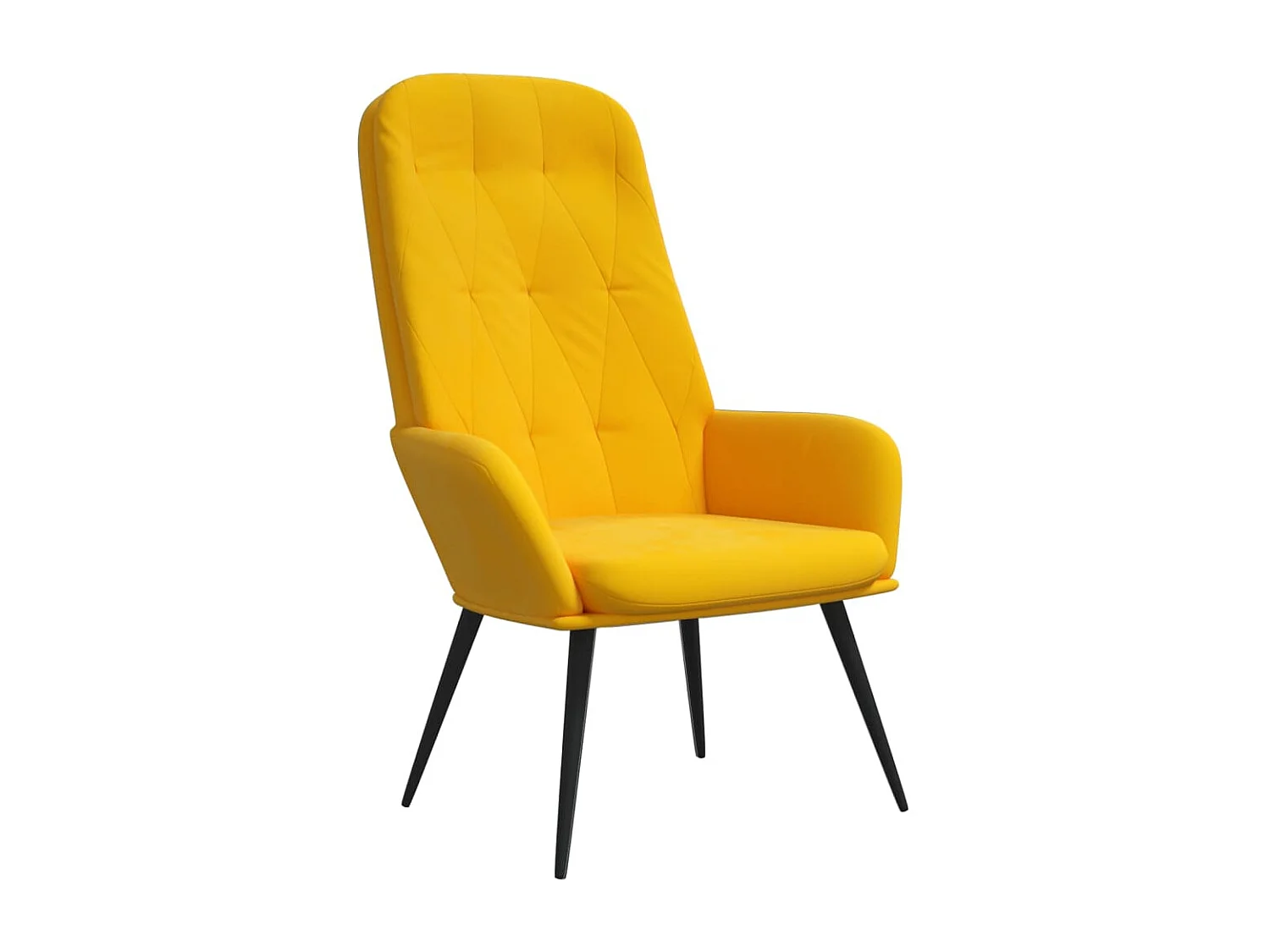 Fauteuil droit Jaune moutarde Velours OIU4680