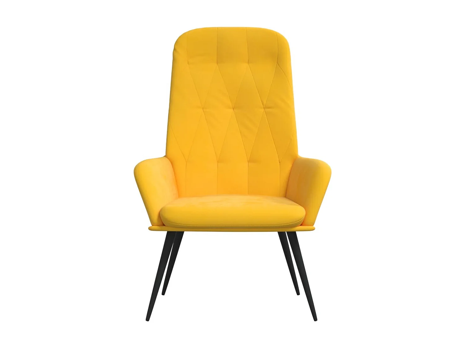 Fauteuil droit Jaune moutarde Velours OIU4680