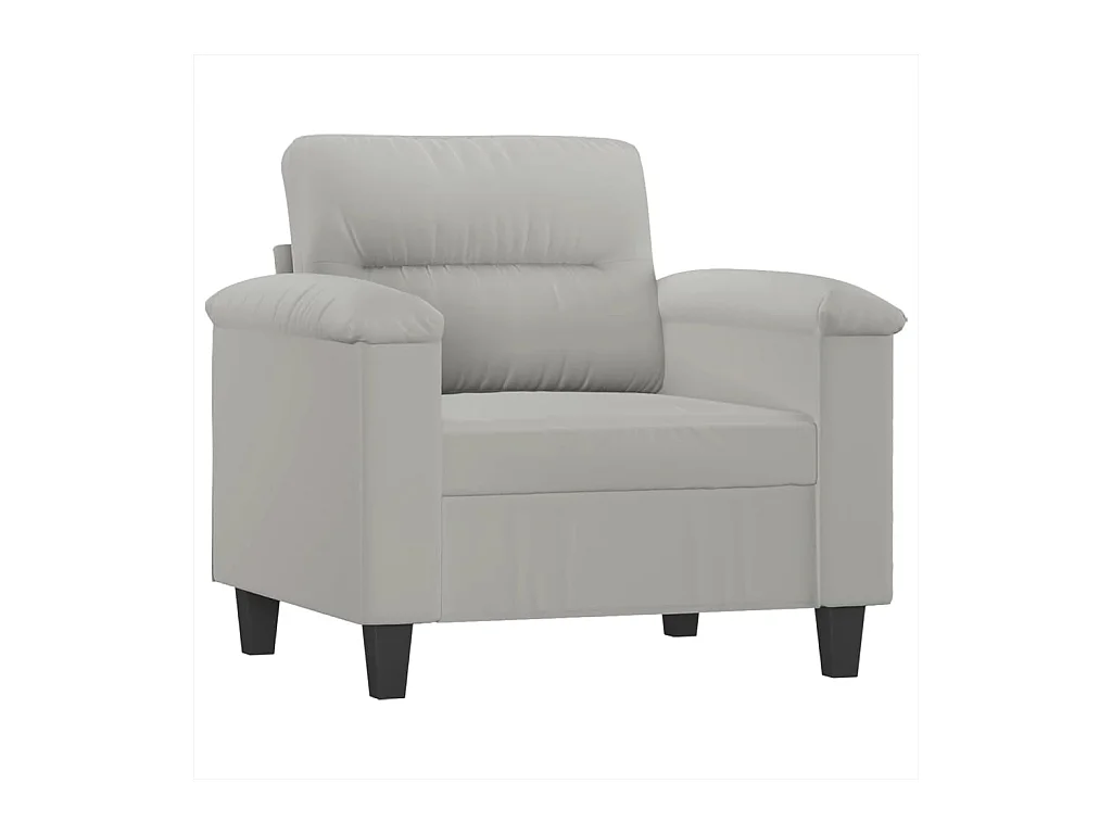 Fauteuil avec repose-pied Gris clair 60 cm Tissu microfibre REO26234