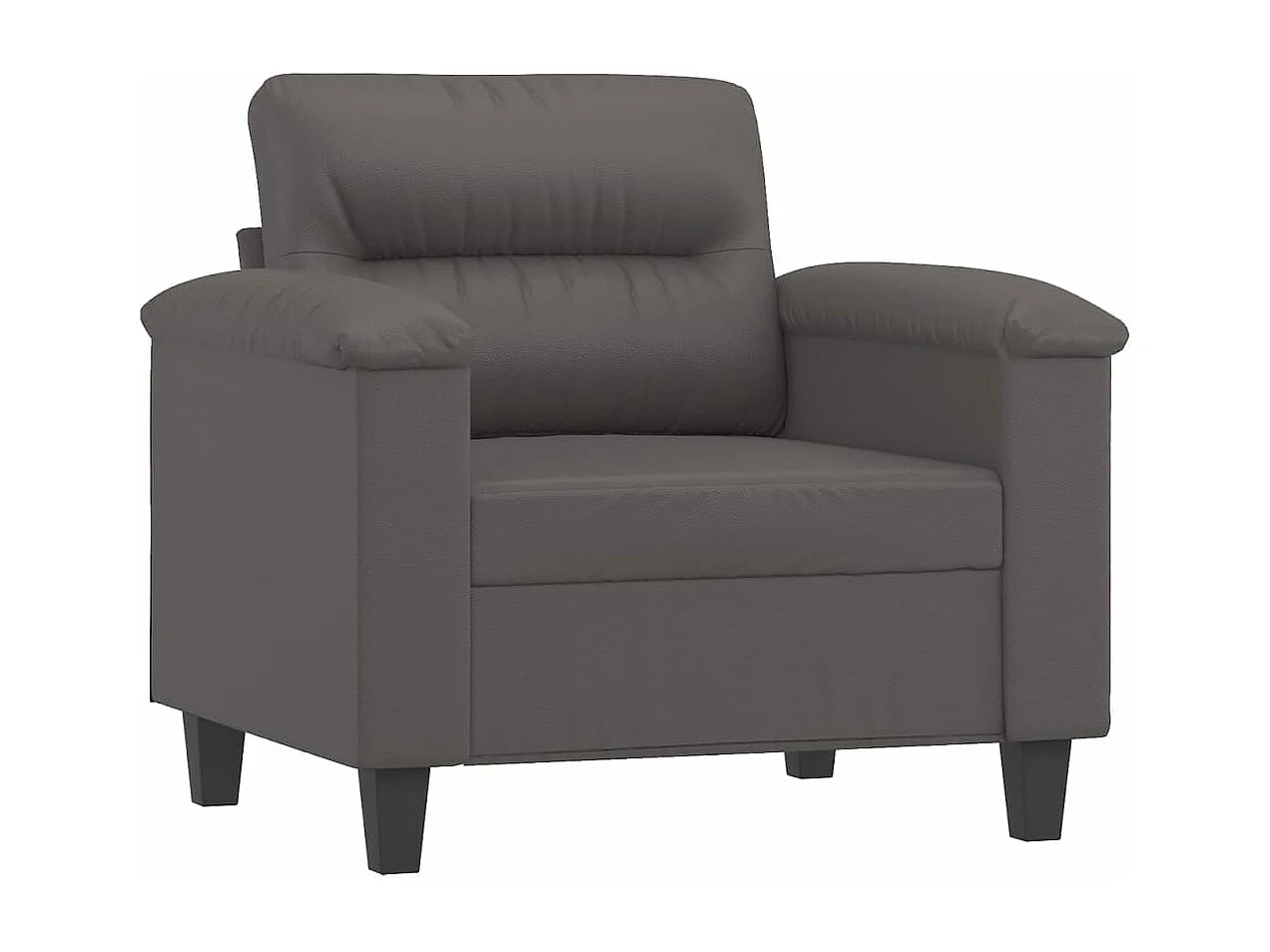 Fauteuil Gris 60 cm Similicuir REO70398
