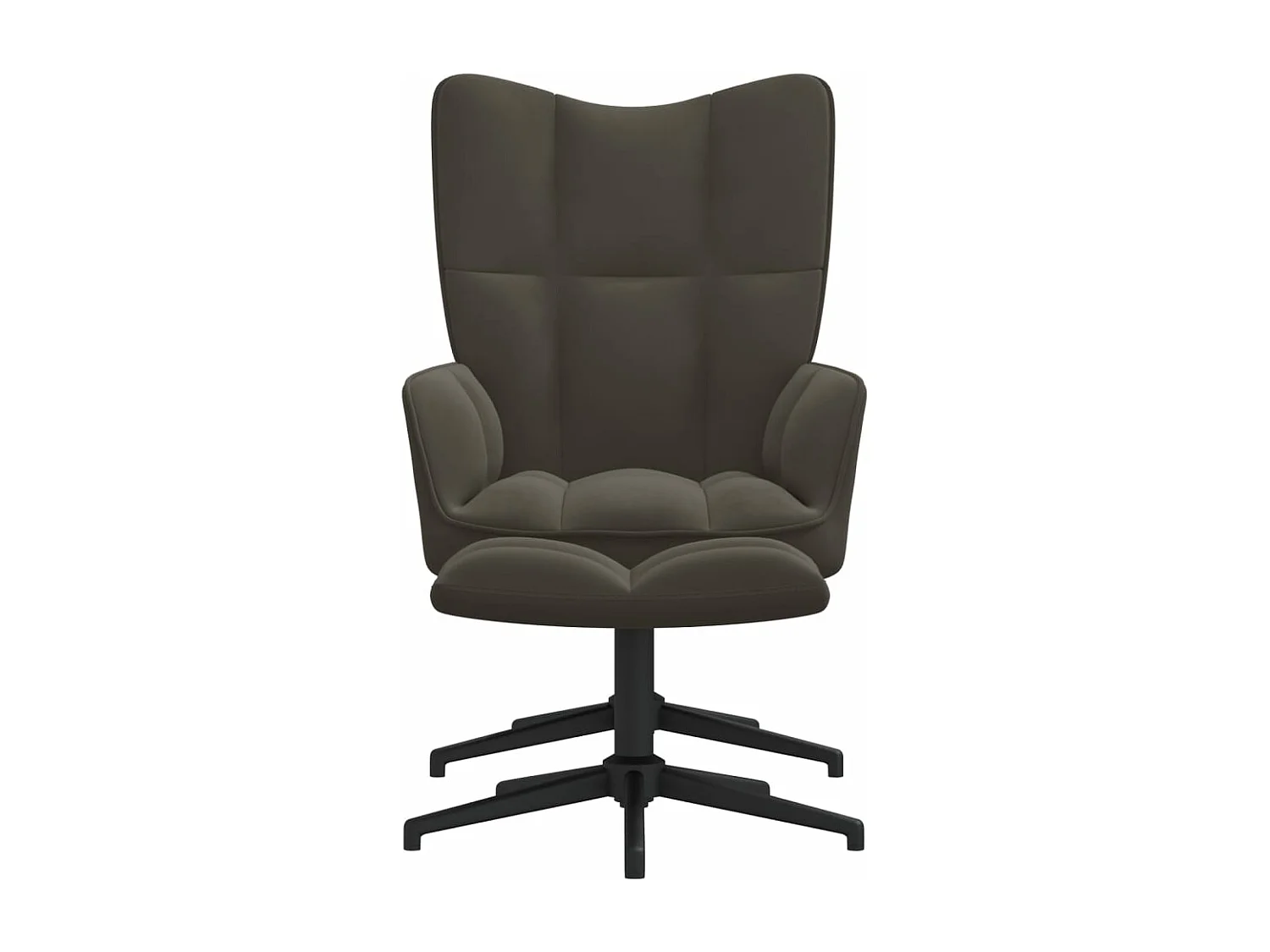 Relaxstoel met voetenbank fluweel donkergrijs NL148590