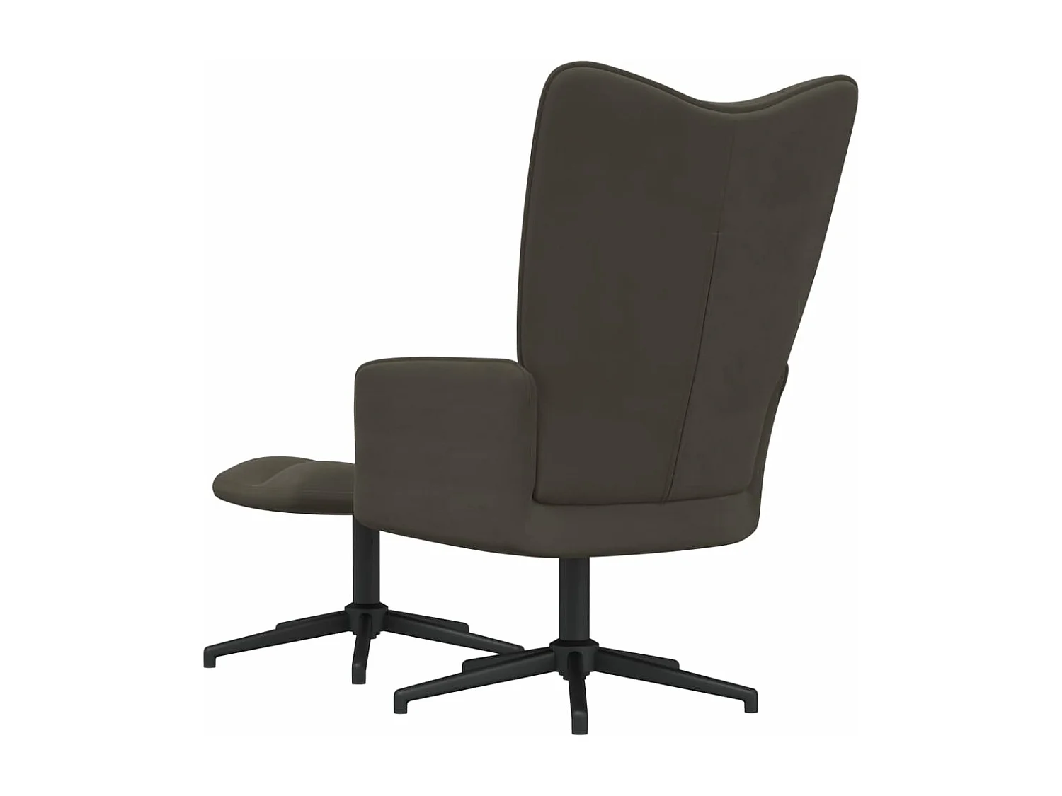 Relaxstoel met voetenbank fluweel donkergrijs NL148590