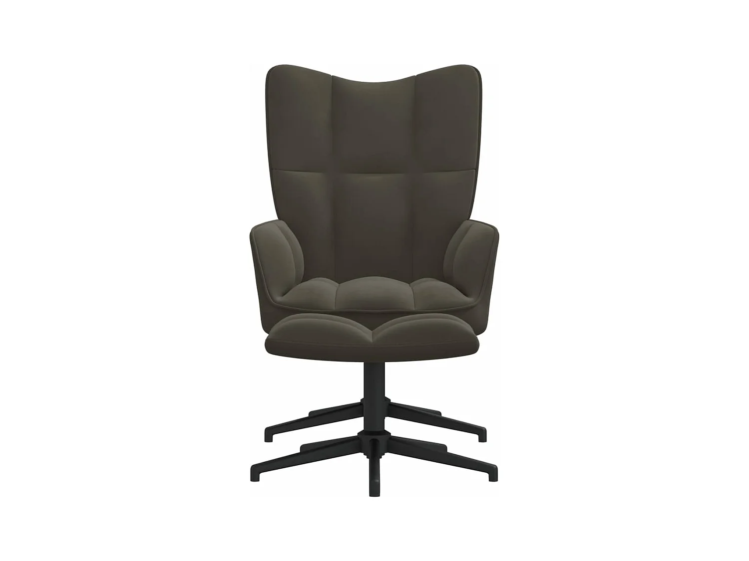 Relaxstoel met voetenbank fluweel donkergrijs NL148590