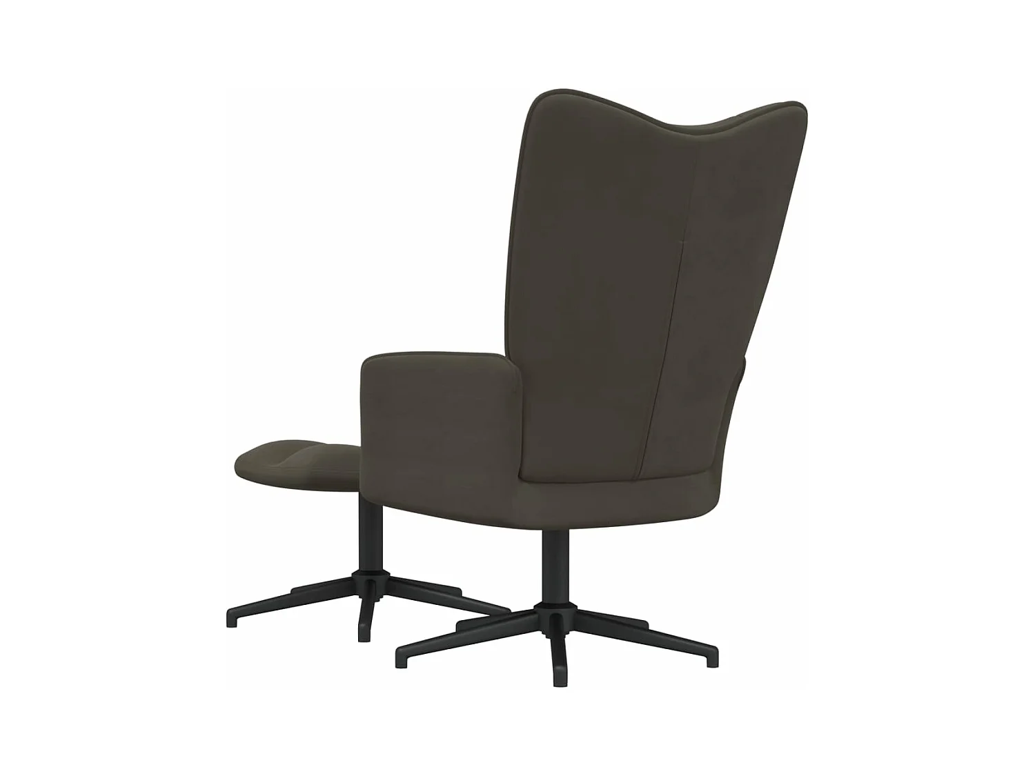 Relaxstoel met voetenbank fluweel donkergrijs NL148590