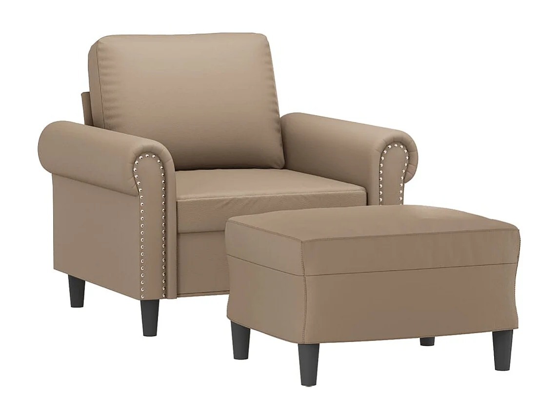 Fauteuil avec repose-pied Cappuccino 60 cm Similicuir REO74380