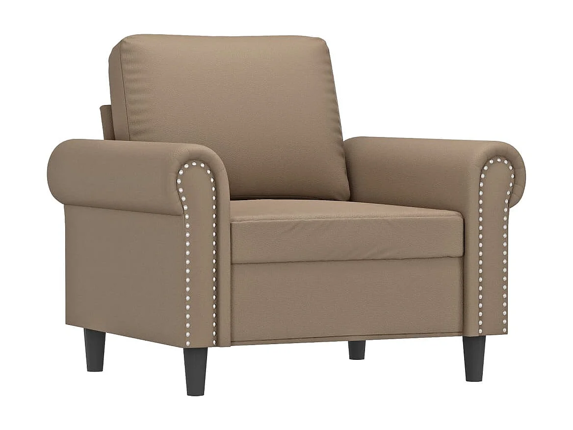 Fauteuil avec repose-pied Cappuccino 60 cm Similicuir REO74380