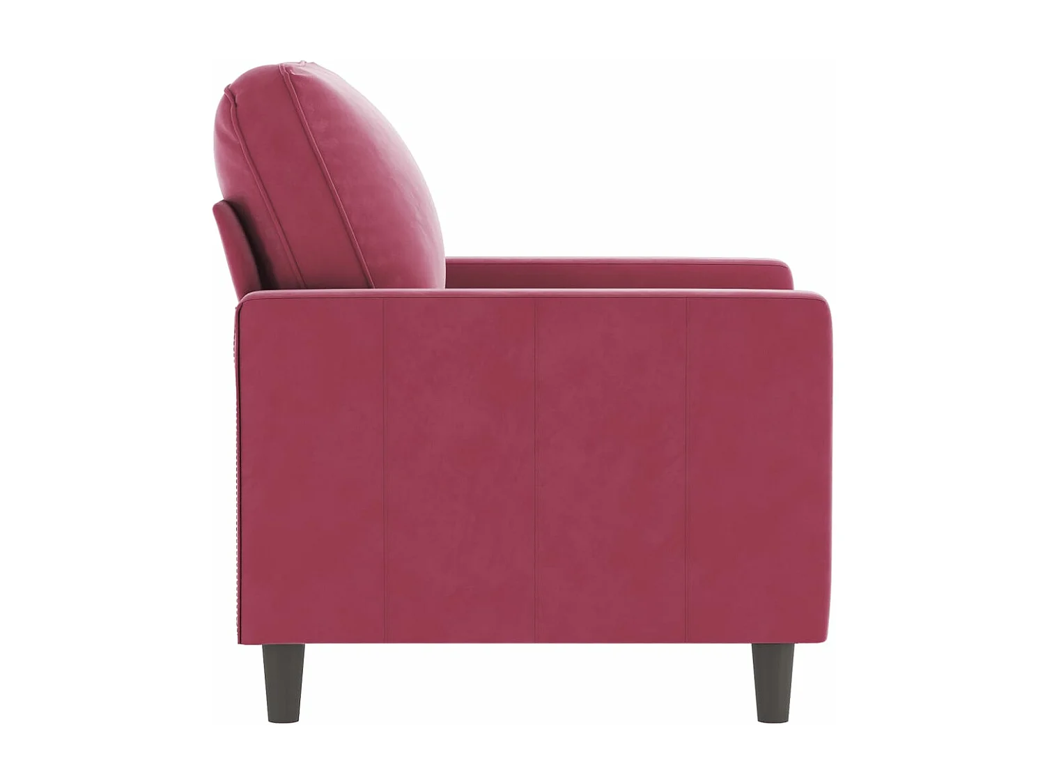 Fauteuil Rouge bordeaux 60 cm Velours REO80130