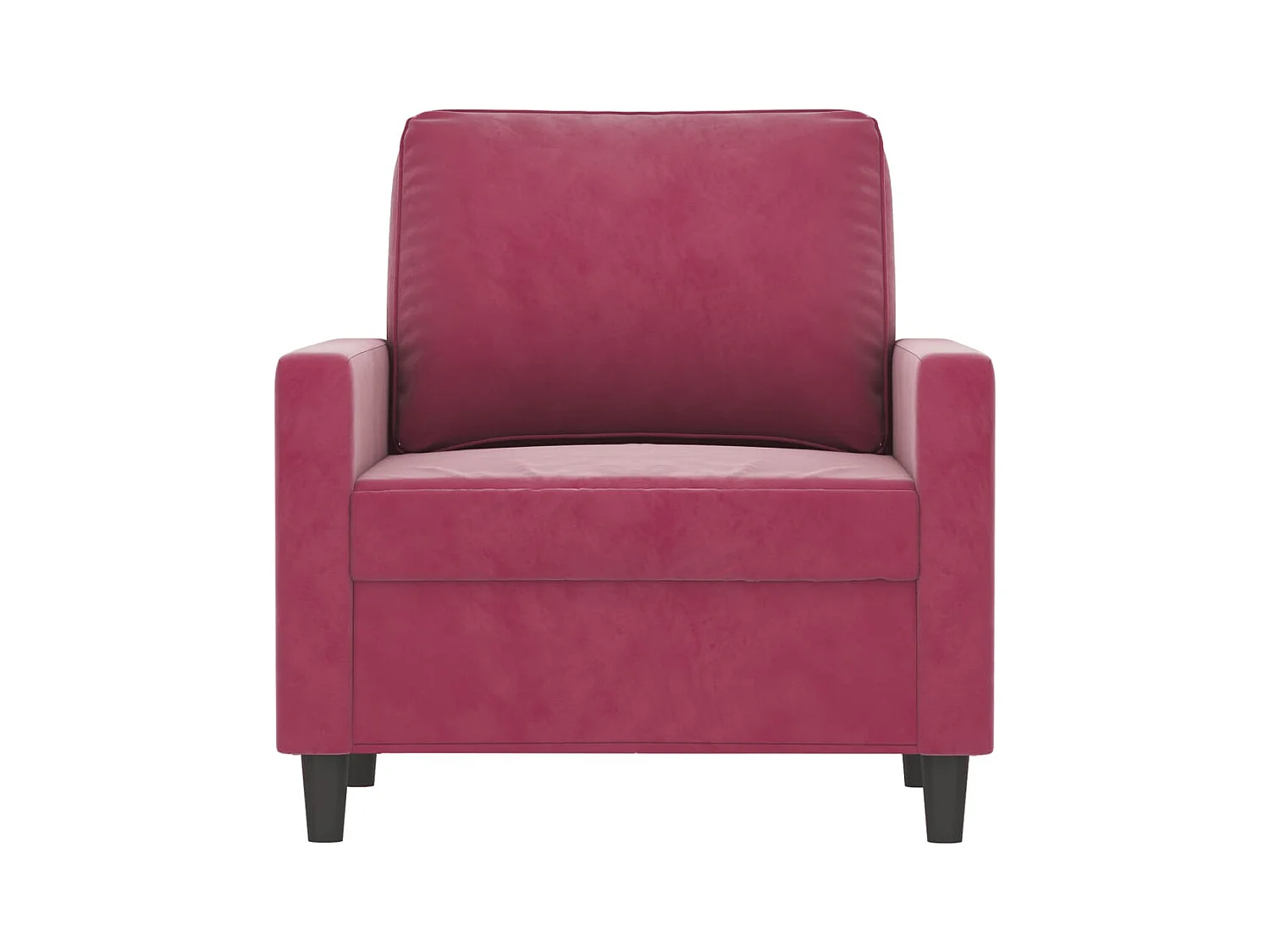Fauteuil Rouge bordeaux 60 cm Velours REO80130