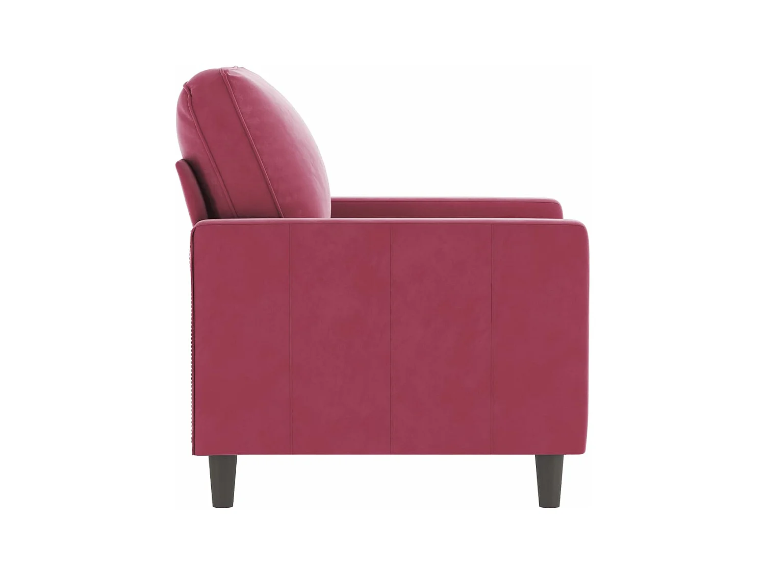 Fauteuil Rouge bordeaux 60 cm Velours REO80130