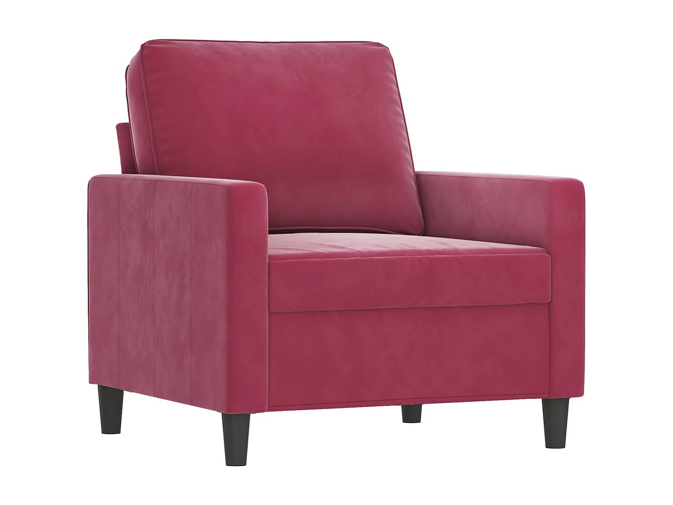 Sillón de terciopelo rojo tinto 60 cm PWFG89509