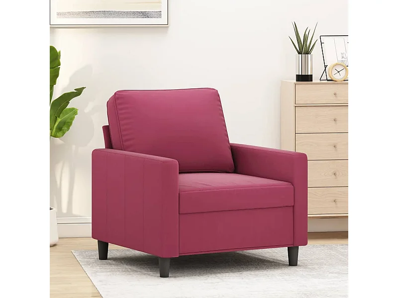 Fauteuil Rouge bordeaux 60 cm Velours REO80130