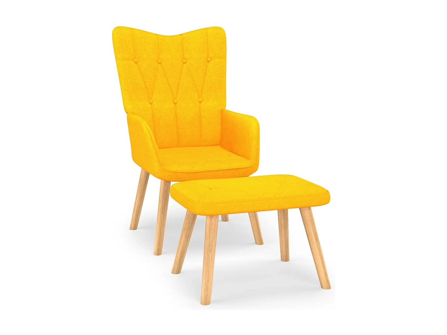 Fauteuil de relaxation avec tabouret Jaune moutarde Tissu REO12466