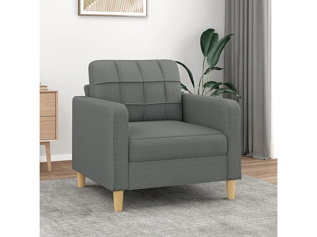 Fauteuil Salon gris foncé 60 cm Tissu BE3722