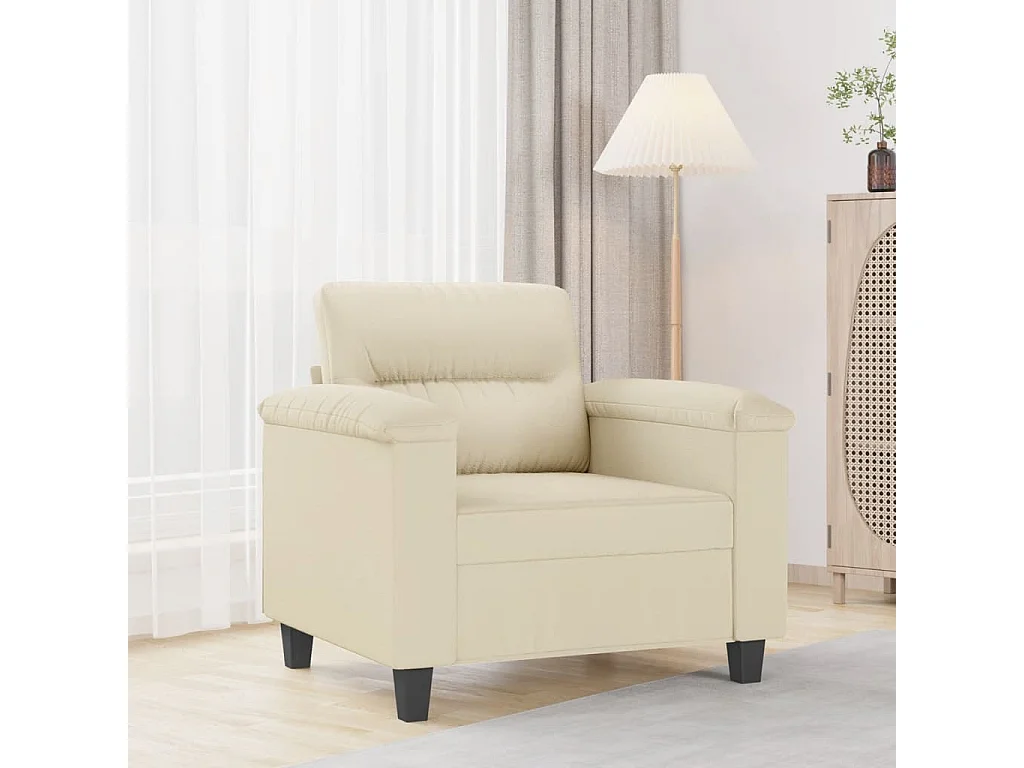 Sillón cuero sintético crema 60 cm PWFG30998