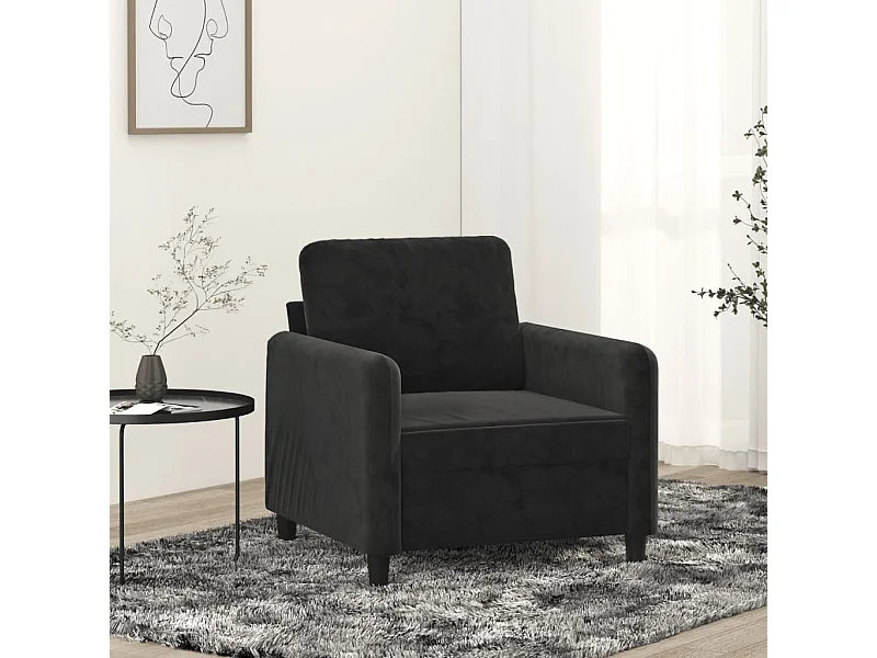 Fauteuil 60 cm fluweel zwart NL197246