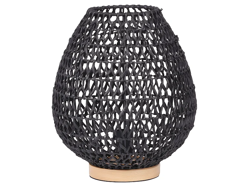 Lampe œuf corde noire 35 cm