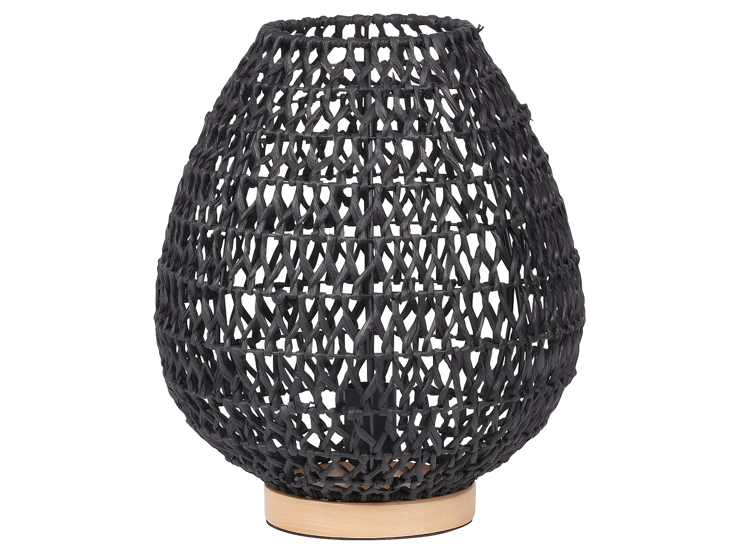 Lampe œuf corde noire 35 cm