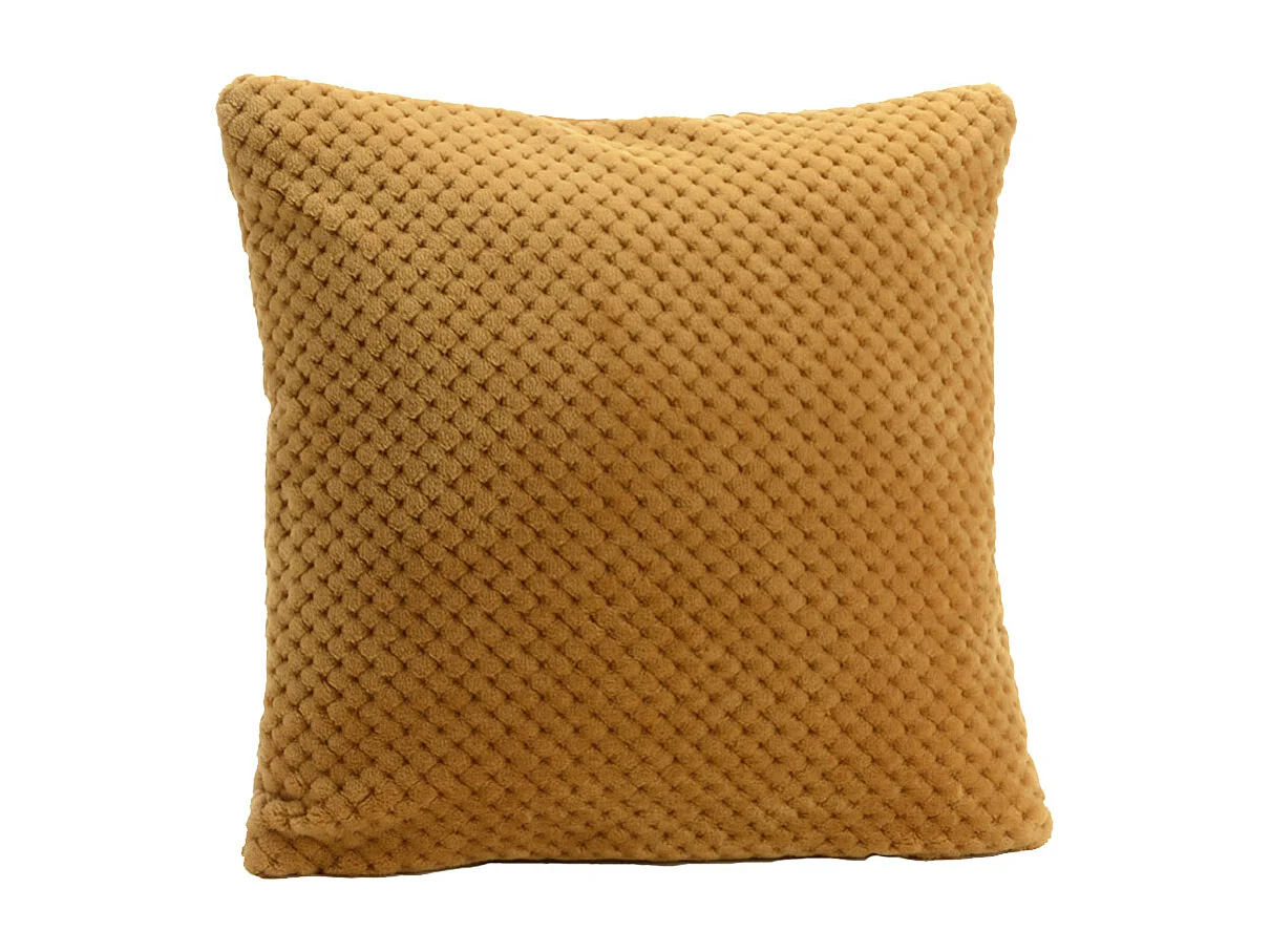 Coussin damier camel 40x40 cm