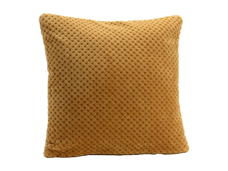 Coussin damier camel 40x40 cm