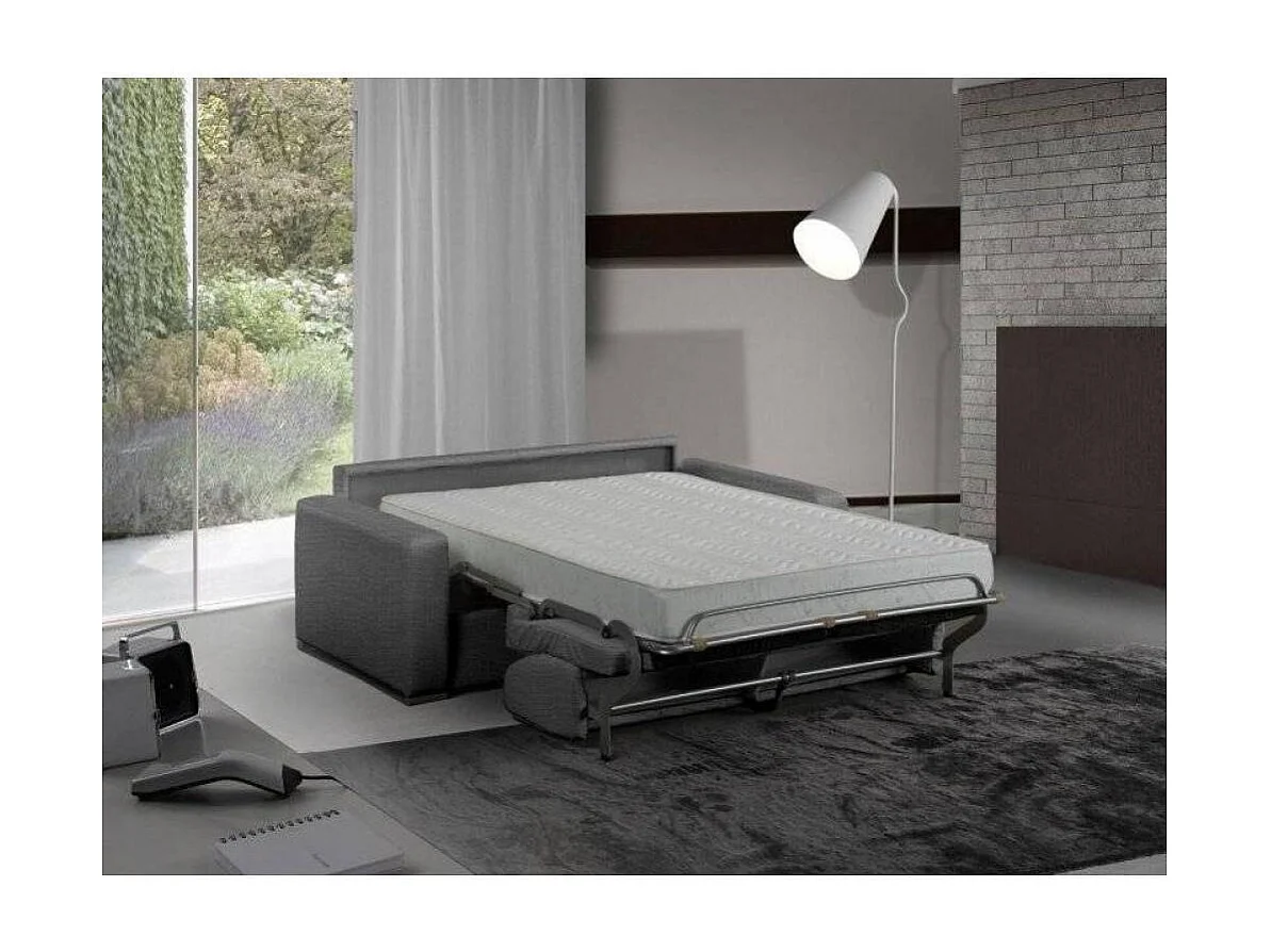 Canapé lit 3 places MASTER convertible EXPRESS 140 cm Tweed Cross gris graphite MATELAS 18 CM INCLUS
