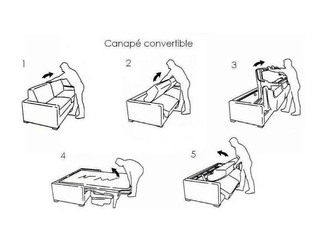 Canapé lit 3 places MASTER convertible EXPRESS 140 cm Tweed Cross gris graphite MATELAS 18 CM INCLUS