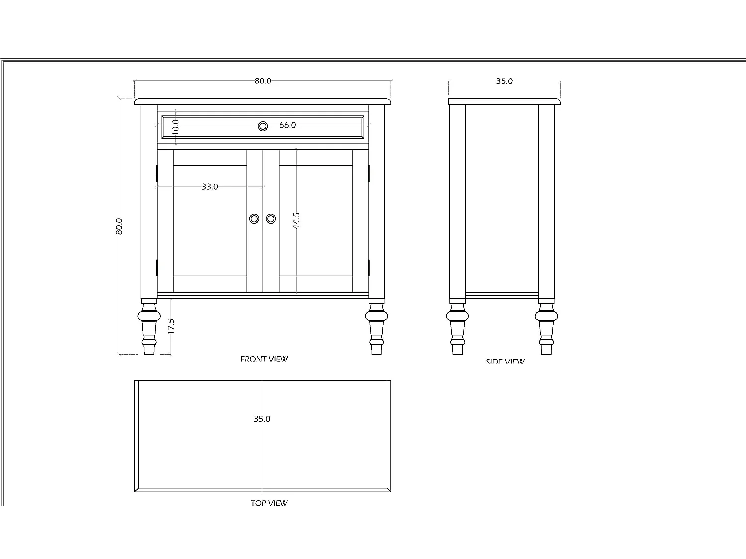 Buffet 1 tiroir en bois New Légende