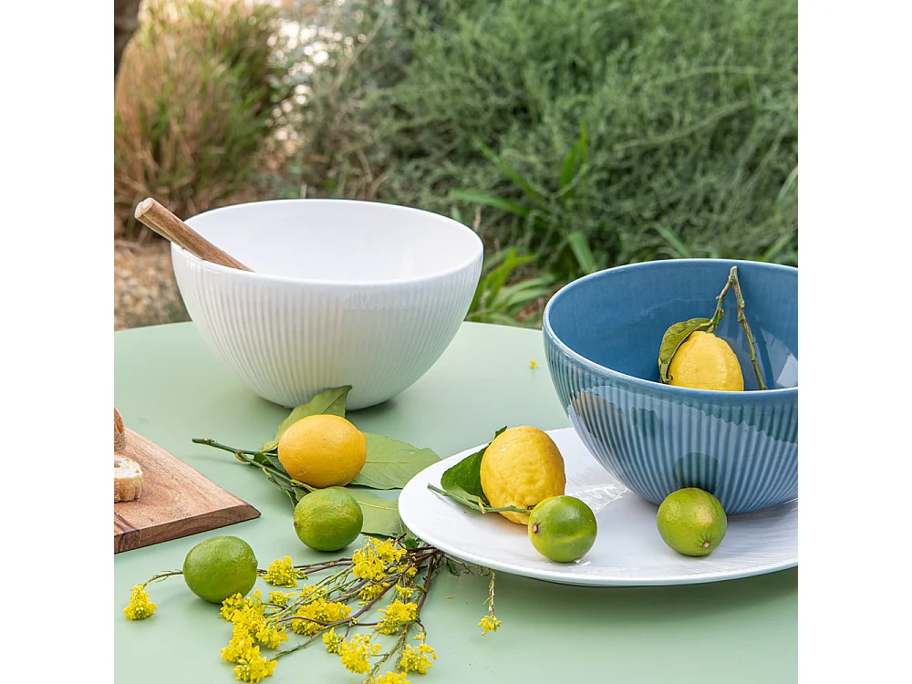 Saladier Bohémia 28,5 cm bleu