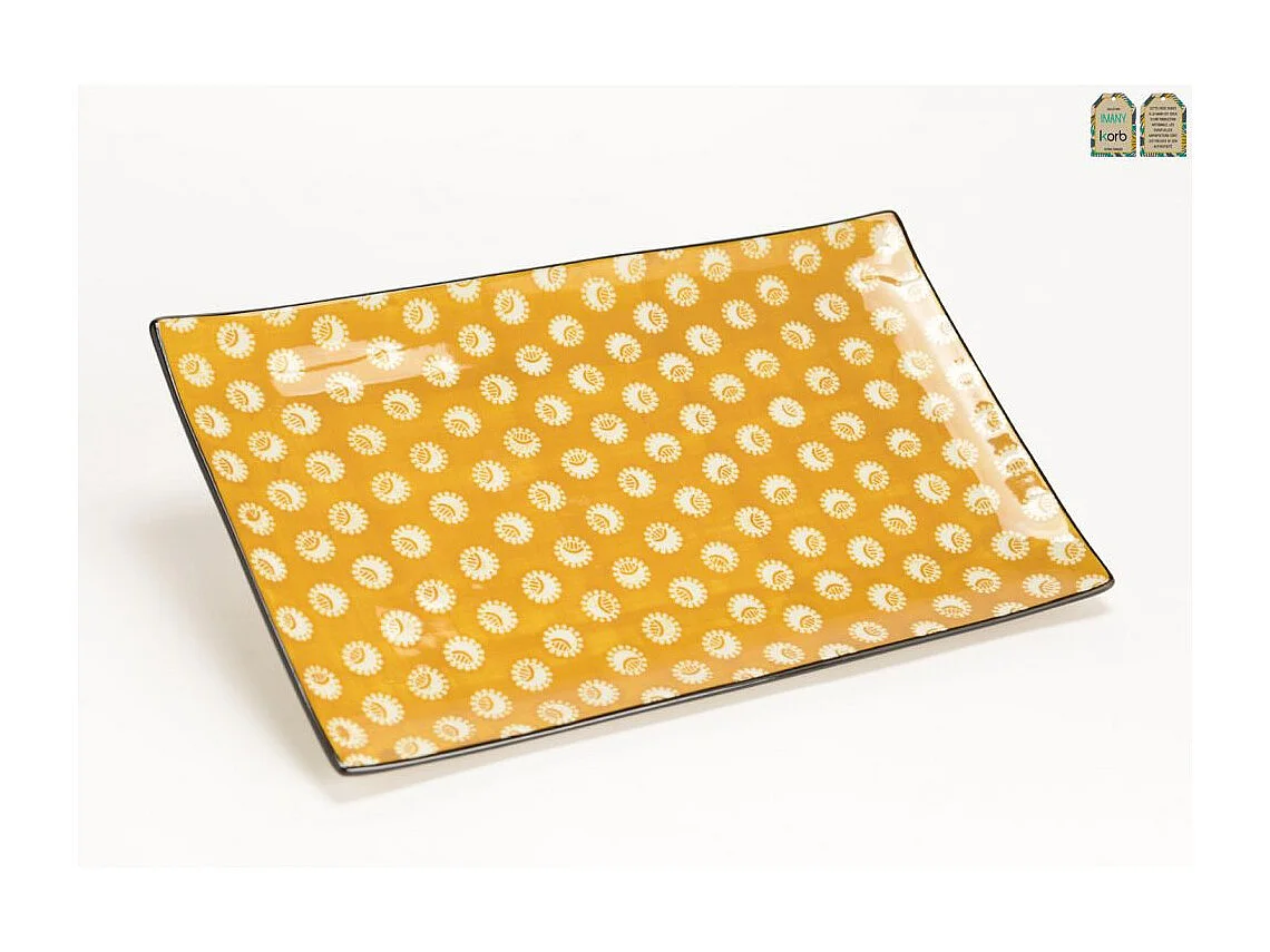 Plat rectangulaire imany 32 cm en grés