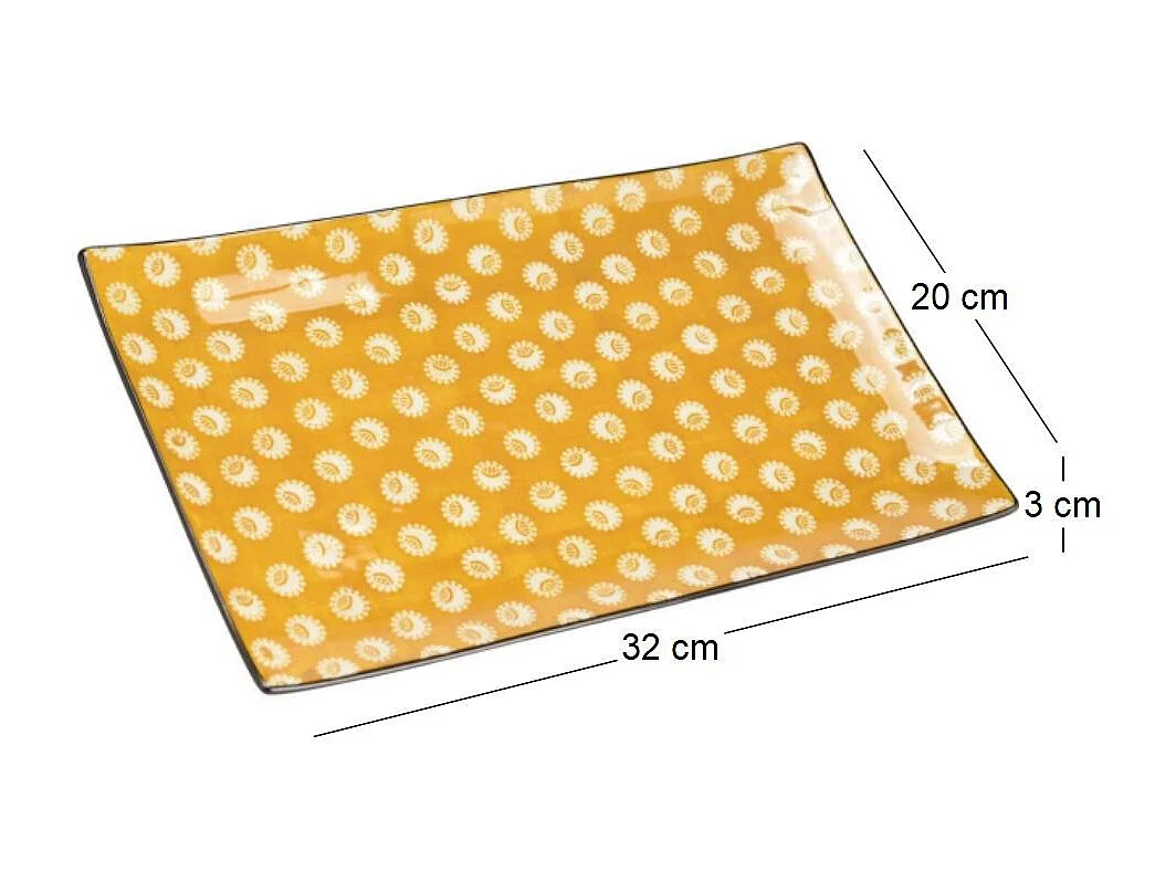 Plat rectangulaire imany 32 cm en grés