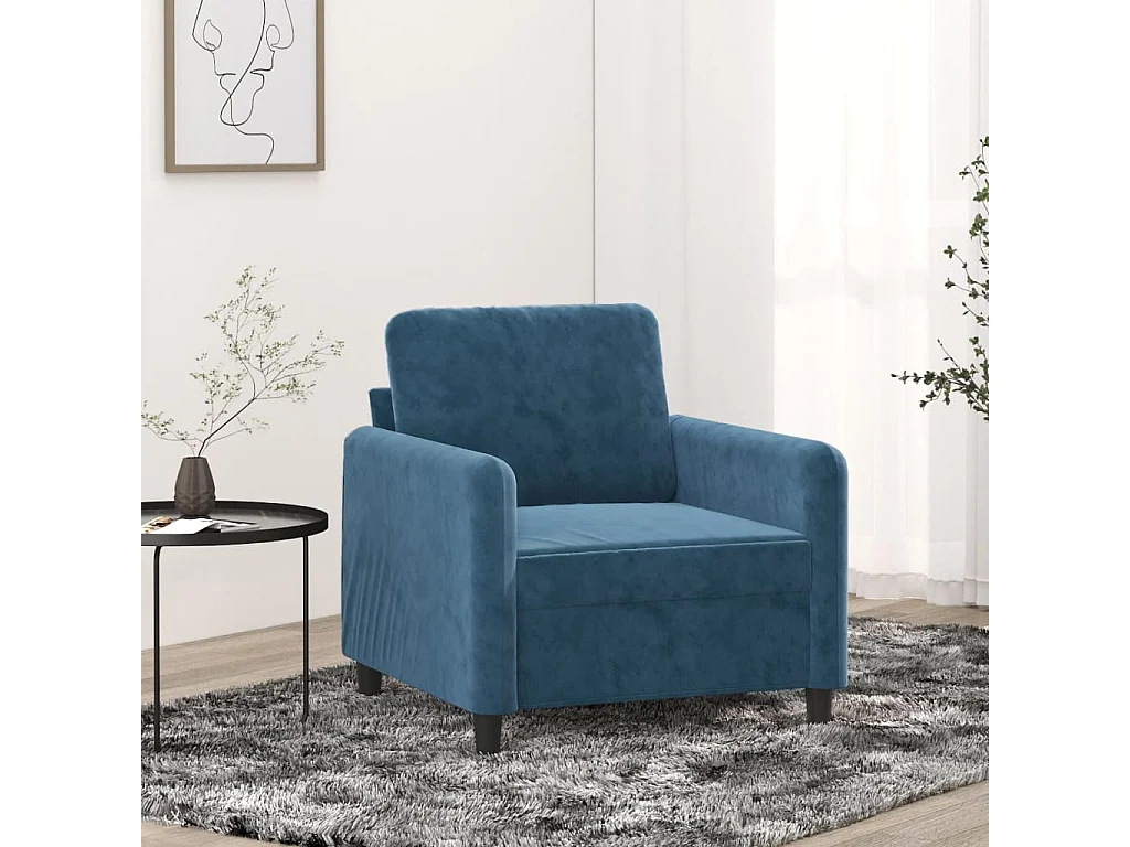 Sillón de terciopelo azul 60 cm PWFG37410