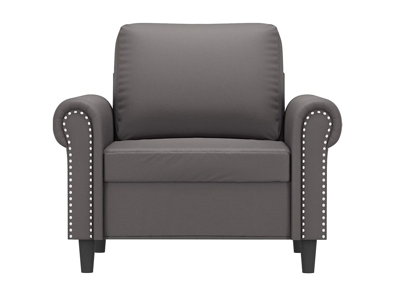 Fauteuil Gris 60 cm Similicuir REO98594