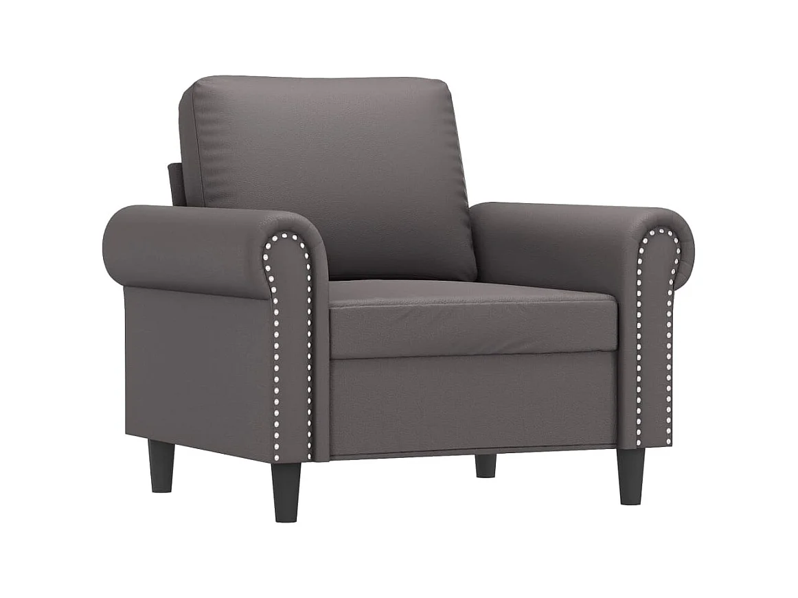 Fauteuil Gris 60 cm Similicuir REO98594