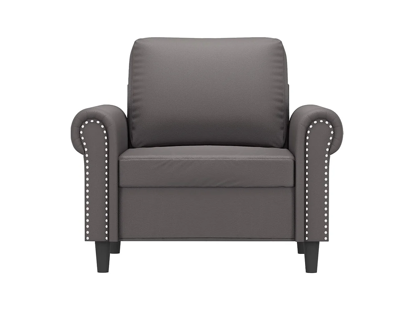 Fauteuil Gris 60 cm Similicuir REO98594